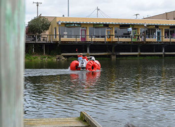   Paddle on with pedal boats